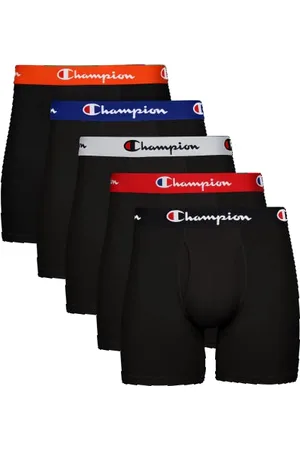 Champion Herren Boxer Briefs, Every Day Comfort Stretch Cotton Moisture-Wicking Underwear, Multi-Pack Retroshorts, , Small (5er