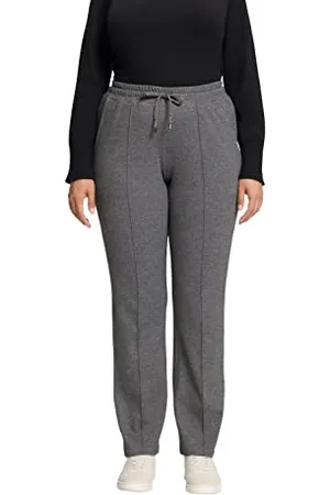Ulla Popken Damen Sweathose, Salz-und-Pfeffer-Optik, Biese, Elastikbund Hose, , 42-44