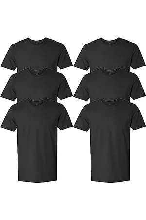 Fruit Of The Loom Herren Undershirts, Moisture Wicking & Tag Free, Short Sleeve Crew T-Shirt, Schwarz-6er-Pack, XX-Large