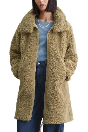 Marc O’ Polo Marc OߴPolo Denim Damen Mantel Teddymantel kuschelig, Braun , XL