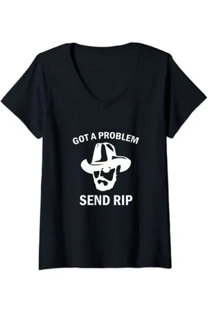 Yellowstone Damen Hab ein Problem Senden Rip T-Shirt mit V-Ausschnitt