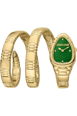Roberto Cavalli Damen Analog Quarz Uhr mit Edelstahl Armband RV1L186M0031