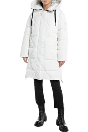 Replay Damen Mantel mit Kapuze, (Weiß), L
