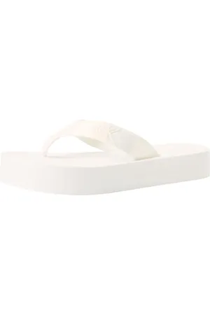 Calvin Klein Jeans Damen Flip Flops Flatform Flipflop Jelly mit Plateau, Weiß (Bright White), 40