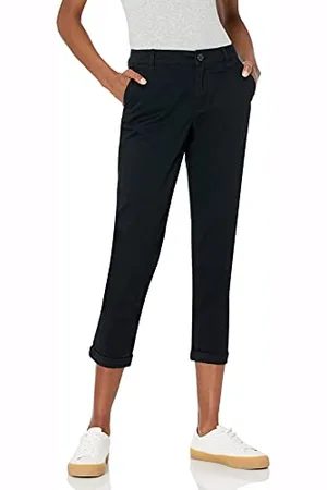 Amazon Damen 3/4-Crop-Khakihose mit mittelhohem Bund und schmal zulaufendem Bein (in Übergrößen erhältlich), , 34