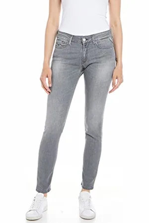 Replay Damen Jeans New Luz Skinny-Fit mit Power Stretch, (Grau), 33W / 32L