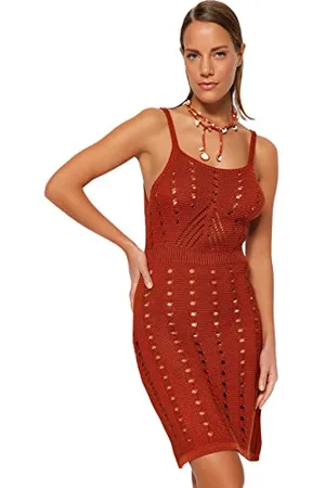 Trendyol Damen figurbetontes Strickkleid mit schmaler Passform, , Small