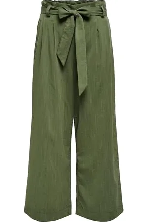 ONLY Damen Onlmarsa Solid Paperbag Pant WVN Noos Stoffhose, Kalamata/Detail:Melange, XL EU