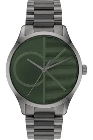 Calvin Klein Analog Quarzuhr Für Männer und Frauen Kollektion Iconic mit Graues Edelstahlarmband - 25200164