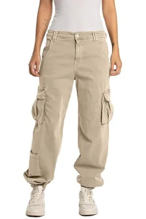Replay Damen Cargo-Hose mit Stretch, (Beige), 32