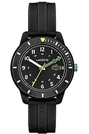 Lacoste Analog Quarzuhr für Kinder Kollektion Mini Tennis mit Schwarzes Silikonarmband - 2030052