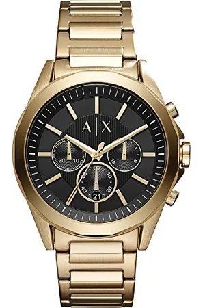 Armani Exchange Herrenuhr , Chronographenwerk, 44mm GoldEdelstahlgehäuse mit Edelstahlarmband, AX2611