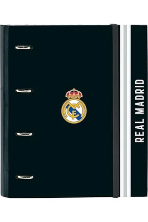 Safta Real Madrid 1. Team 24/25, Ringordner, 35 cm, mit 100 A4-Blättern, ideal für Kinder verschiedener Altersgruppen, bequem und vielseitig, Qualität und Widerstandsfähigkeit, 27 x 3,5 x 32 cm,