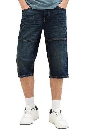 TOM TAILOR Herren 1036295 Max Overknee Bermuda Shorts, 10120-Used Dark Stone Blue Denim, 30