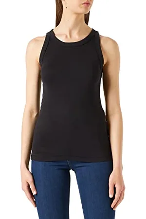 Marc O’ Polo Marc OߴPolo Damen Tanktop aus Bio-Baumwolle mit hohem Rundhalsausschnitt, (Black), M