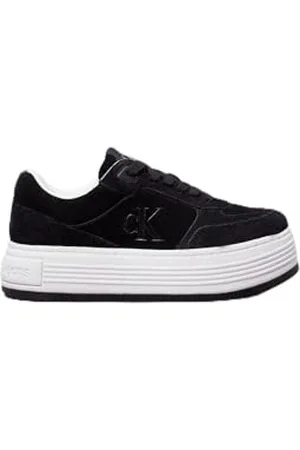 Calvin Klein Jeans BOLD PLATF LACEUP LOW MG SUEDE Turnschuhe Damen, Schwarz (Black/Bright White), 39 EU