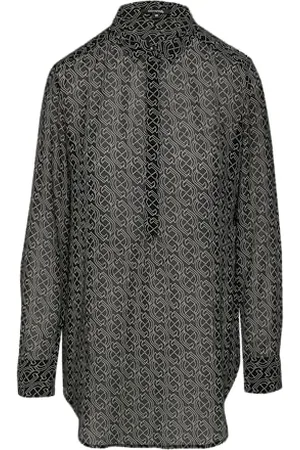 Comma, Gemustertes Longbluse aus Chiffon 38