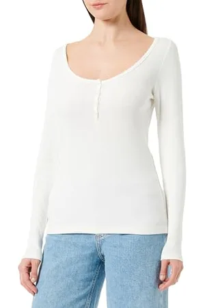 QS by s.Oliver Damen T-Shirt Langarm White 32