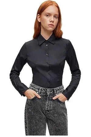 HUGO BOSS Damen The Fitted Shirt Blouse, , 42 EU