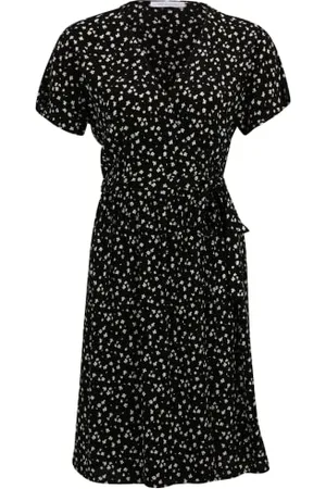 Tamaris Damen Halbarm Wickelkleid ARPAJON Schwarz 42