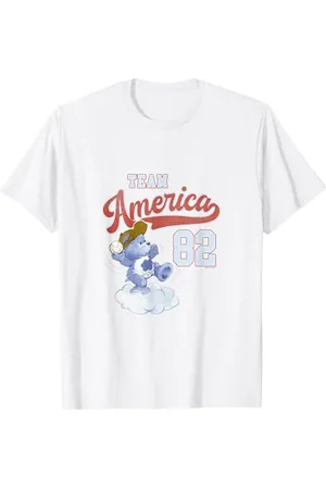 Care Bears Team America 82 Grumpy Bear Vintage Baseball T-Shirt
