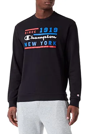 Champion Herren Legacy Graphic Shop Authentic Powerblend Terry Crewneck Hoodie, Nero, M