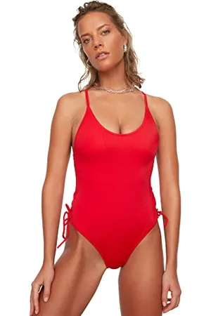Trendyol Damen Detailed Binding Oil Eyelet One Piece Swimsuit, , 40 EU