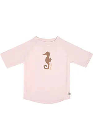 LÄSSIG Baby Kinder Schwimmshirt Badeshirt Kurzarm UV Schutz/Short Sleeve Rashguard Seahorse light pink, 07-12 Monate, Größe: 74/80