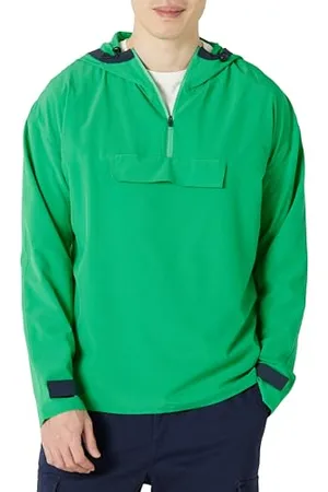 Amazon Herren Gewebte Colorblock Stretchjacke Mit Viertelreißverschluss Und Kapuze, , L