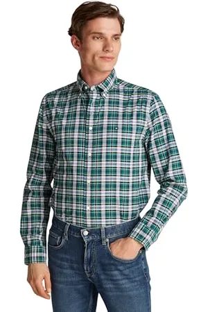 Tommy Hilfiger Herren Hemd Flex Poplin Plaid Regular Fit, Mehrfarbig (Nouveau Green / Allover), XXL