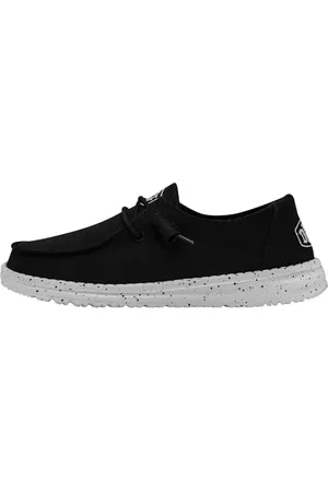 Hey dude Damen Wendy Slub Canvas Moc Toe Shoes, Black, 42 EU