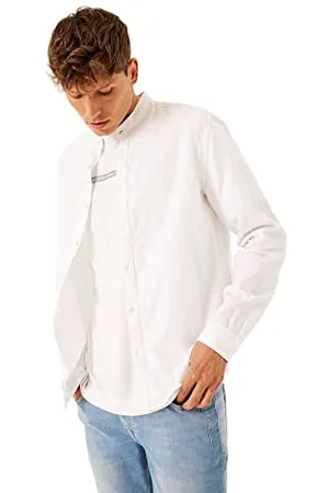Garcia Herren Shirt Long Sleeve Hemd, White, L