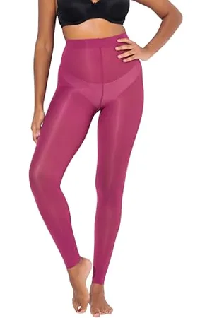 Ulla Popken Damen große Größen Übergrößen Plus Size Strumpf-Leggings, 60 den, flache Nähte