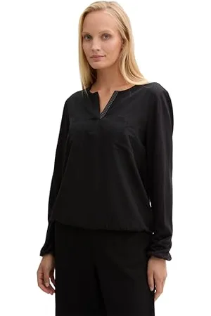 TOM TAILOR Damen Longsleeve mit Brusttaschen, , L