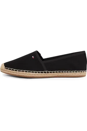 Tommy Hilfiger Damen Espadrilles Flag Canvas mit Logo, (Black), 37