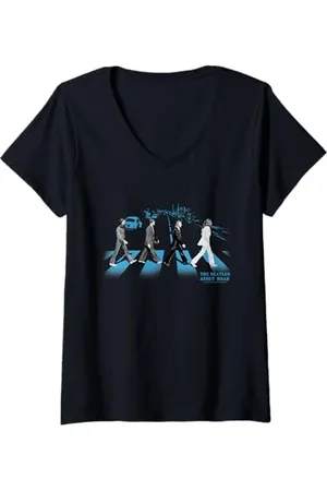 The Beatles Damen Die Beatles Abbey Road Street Blues T-Shirt mit V-Ausschnitt