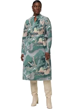 Ulla Popken Damen, große Größen, Loycellkleid Marbleprint