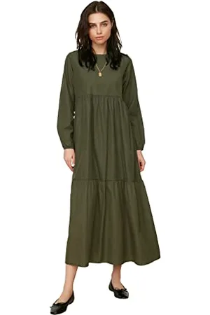 Trendyol Modest Damen Round Neck Saucet Dress, , 38 EU