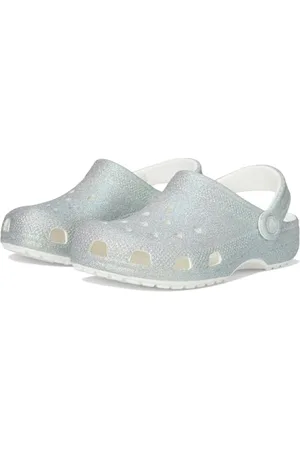 Crocs Unisex Kinder Classic Iridescent Glitter CgK Clog, White, 32/33 EU