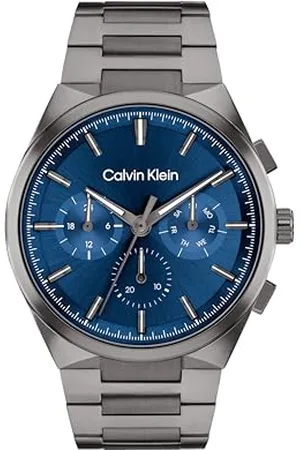 Calvin Klein Uhr mit DREI-Zeiger-Quarzwerk für Herren Kollektion DISTINGUISH mit Graues Edelstahlarmband - 25200443