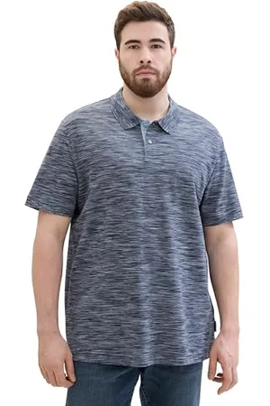 TOM TAILOR Herren Plussize Piqué Poloshirt mit Muster, , 4XL