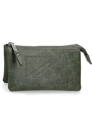 Pepe Jeans Donna Geldbörse Kulturbeutel Grün 17,5 x 9,5 x 2 cm Kunstleder, grün, Geldbörse Kulturbeutel