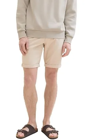 TOM TAILOR Herren Regular Fit Chino Shorts, beige white bean dobby, 31