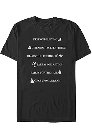 Disney Unisex Princesses Royal Quotes Organic Short Sleeve T-shirt, , L