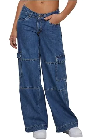 Urban classics Damen TB6113-Ladies Low Waist Cargo Denim Hose, , 27