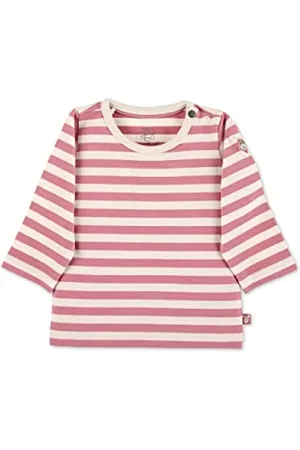 Sterntaler Baby Mädchen Langarmshirt Baby GOTS Langarm-Shirt gestreift - Baby Shirt Langarm - mit Esel Stickerei und Knopf - , 50