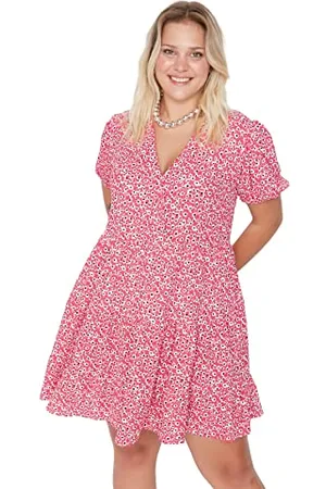 Trendyol Damen Mini Smock Regular Plus Size Dress Kleid, , X-Large