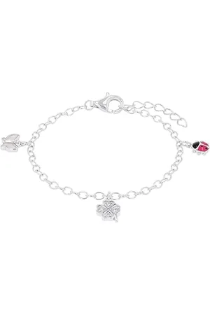 Prinzessin Lillifee Kinder-Armband Marienkäfer und Schmetterling 925 Silber rhodiniert Emaille Zirkonia 14 cm - 523035 9082414, Einheitsgröße