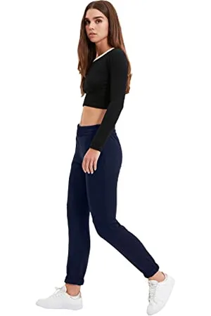 Trendyol Damen Navy Blue Basic Jogger Sweatpants, Navy, M EU