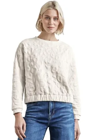Street one Damen A303055 Oversize Leo-Sweater,Weiß, 46